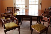 Gate-Leg Dining Room Table with Six Chairs