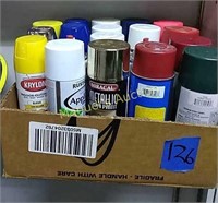 BOX OF ASSORTED SPRAY  PAINTS