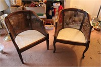 Two Cane Back Armchairs