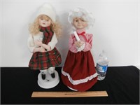 2 CHRISTMAS BATTERY OPERATED DOLLS