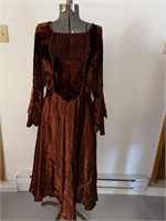 1970'S VELOUR/RAYON DRESS SIZE SMALL