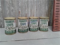 4 Quaker State DeLuxe oil cans
