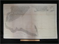 MAP US COAST SURVEY NEW YORK ENTRANCE 1867