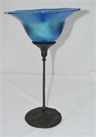 Vintage Blue Aurene Art Glass Vase *Reserve