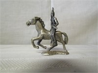 2 3/4"Tall Pewter Indian and Horse