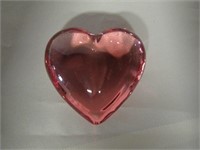 Pink Glass Heart 1 1/2"Tall 3"Wide