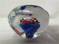 4 Fish and Reef with Bubble Glass Piece 3 1/2"Tall
