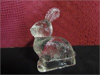 4 1/2"Tall Glass Rabbit Small Crack on Bottom