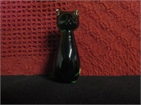 Green Glass Cat Made in Sweden 4"Tall