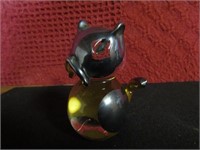 Glass and Silver 3" Tall Cat