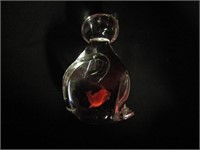 6"Tall Glass Cat with Gold Fish in Tummy