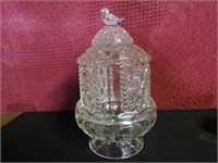 Glass Item 8"Tall 3 Pieces Total Bottom has Chip