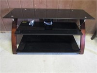 3 Tier Black Tempered Glass TV Stand
