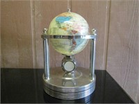 Pearl Inlay Globe 11" Tall on Turning Stand