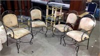 Set of four very comfortable metal patio chairs
