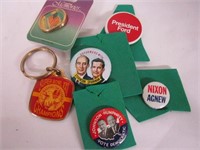 Presidential buttons & Super Bowl Key Chain (Red