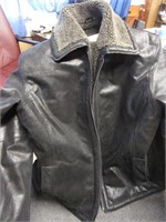 Hugo Buscati leather lined coat; small