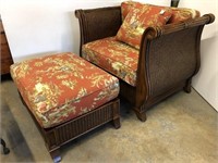 Lexington Furniture Co. Wicker Chair & Ottoman