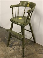 Antique paint decorated high chair