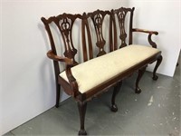Chippendale style chair back settee