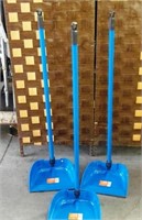 11 - LOT OF THREE NEW BLUE DUST PANS WITH HANDLE