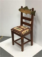 Carved wood Fish back Side Chair