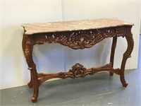 Carved modern console table Marble Top