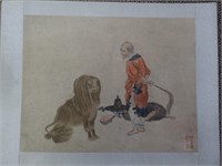 Chinese Watercolor Painting - Man & Beast