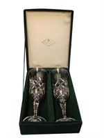 Pair of Shannon Crystal Wine Glasses w/ Box