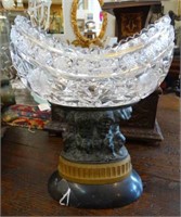 GUSTAV GURSCHNER Bronze & Crystal Centerpiece Bowl
