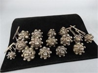 Lot of 15 Ethnographic Silver Ornaments