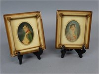 Pair of Antique Napolean & Josephine Miniatures