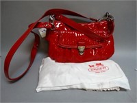New Coach Cherry Red Patent Leather Purse w/ Bag