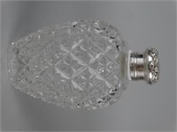 Sterling Silver Lidded Perfume Glass Bottle