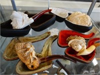 Lot of 4 Carved Meerschaum Pipes & Cases