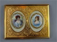 Framed Portrait Miniatures in Elaborate Frame