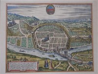Map of Saintes by Braun & Hogenberg, 1560's