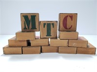 Vintage children’s wooden letter blocks