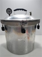 Large cast aluminum pressure cooker