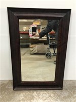 Dark wood rectangular mirror