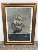 Nautical ship high seas framed print