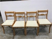 Duncan Phyfe style upholstered wood chair set