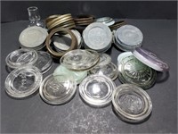 Vintage glass & metal canning jar lids