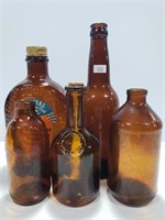Vintage brown bottle collection