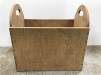 Wood crate box with handles