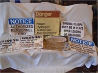Collection of Metal Oil Pipeline Signs