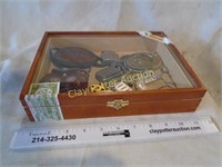 Cigar Display Box of Belt Buckles, Lighters & more