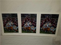 3 Signed Daniel Moore "Maximum Block" Prints