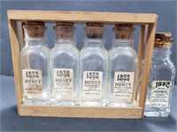 Vintage 1852 brand honey jars w/ corks
