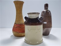 Vintage stoneware vases and bottle